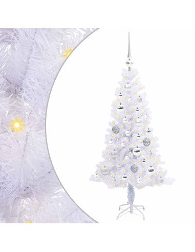 Albero di Natale artificiale Bianco 120 cm PVC e Acciaio