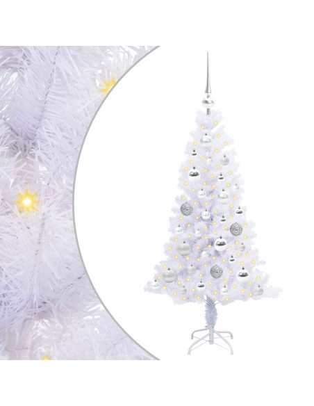 Albero di Natale artificiale Bianco 120 cm PVC e Acciaio