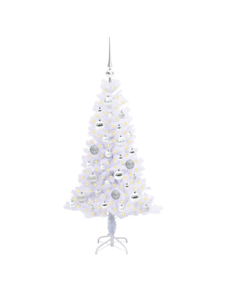 Albero di Natale artificiale Bianco 120 cm PVC e Acciaio