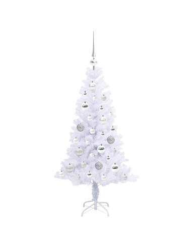 Albero di Natale artificiale Bianco 120 cm PVC e Acciaio