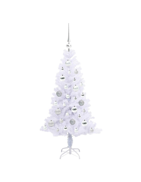 Albero di Natale artificiale Bianco 120 cm PVC e Acciaio