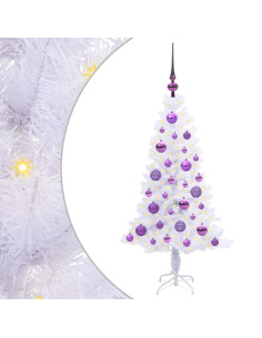 Albero di Natale artificiale Bianco 120 cm PVC e Acciaio 2