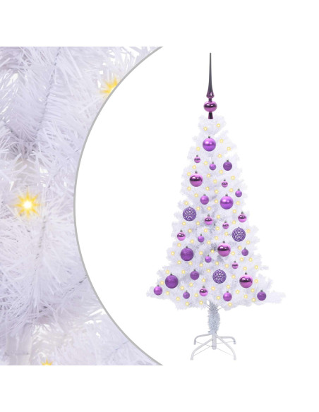 Albero di Natale artificiale Bianco 120 cm PVC e Acciaio