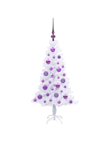 Albero di Natale artificiale Bianco 120 cm PVC e Acciaio