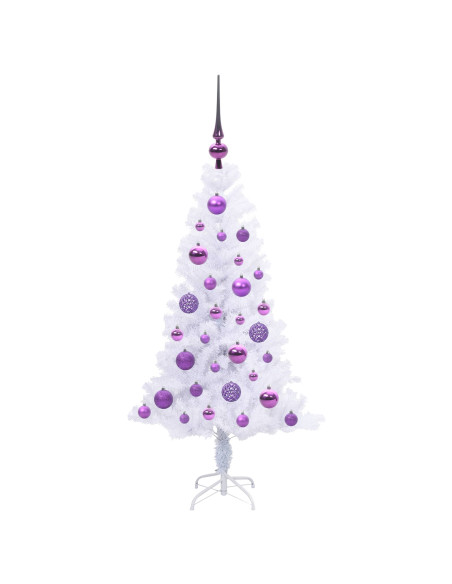 Albero di Natale artificiale Bianco 120 cm PVC e Acciaio