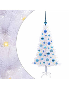 Albero di Natale artificiale Bianco 120 cm PVC e Acciaio 2