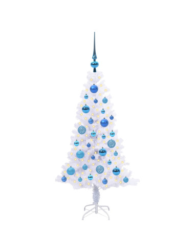 Albero di Natale artificiale Bianco 120 cm PVC e Acciaio