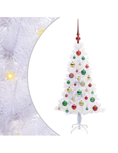 Albero di Natale artificiale Bianco 120 cm PVC e Acciaio
