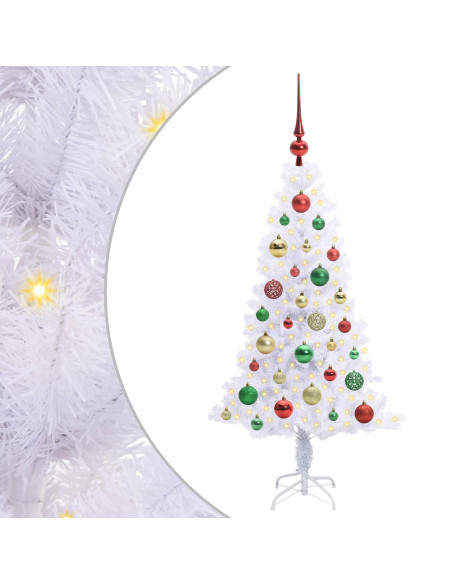 Albero di Natale artificiale Bianco 120 cm PVC e Acciaio