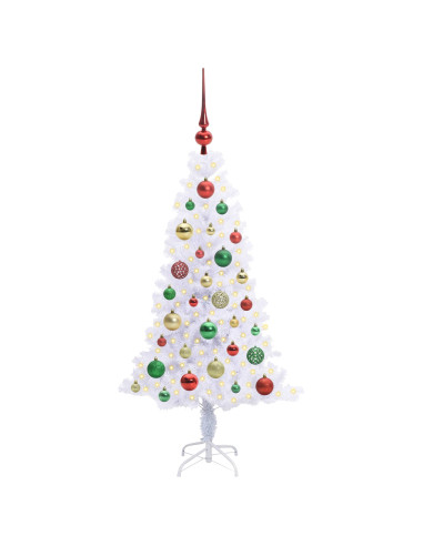 Albero di Natale artificiale Bianco 120 cm PVC e Acciaio