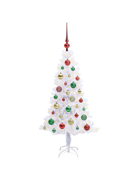Albero di Natale artificiale Bianco 120 cm PVC e Acciaio