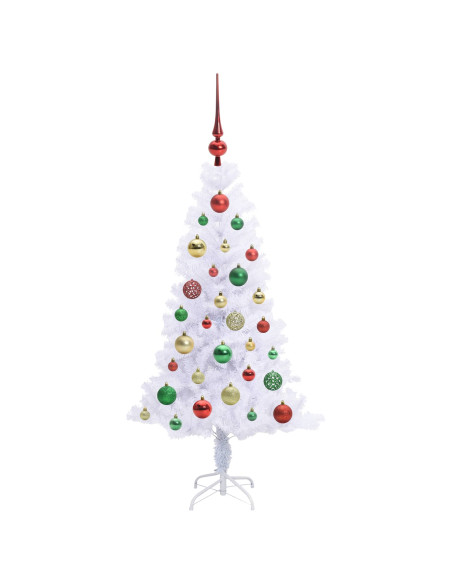 Albero di Natale artificiale Bianco 120 cm PVC e Acciaio