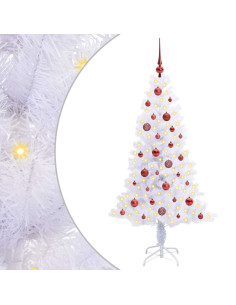 Albero di Natale artificiale Bianco 150 cm PVC e Acciaio 2