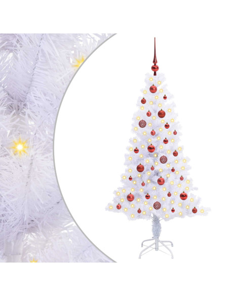 Albero di Natale artificiale Bianco 150 cm PVC e Acciaio