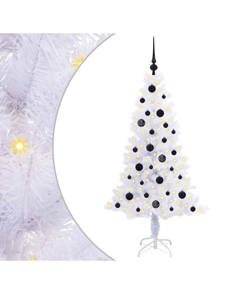 Albero di Natale artificiale Bianco 150 cm PVC e Acciaio