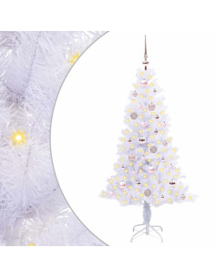 Albero di Natale artificiale Bianco 150 cm PVC e Acciaio 2