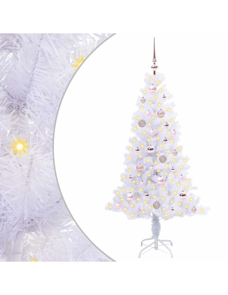 Albero di Natale artificiale Bianco 150 cm PVC e Acciaio