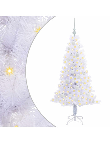 Albero di Natale artificiale Bianco 150 cm PVC e Acciaio