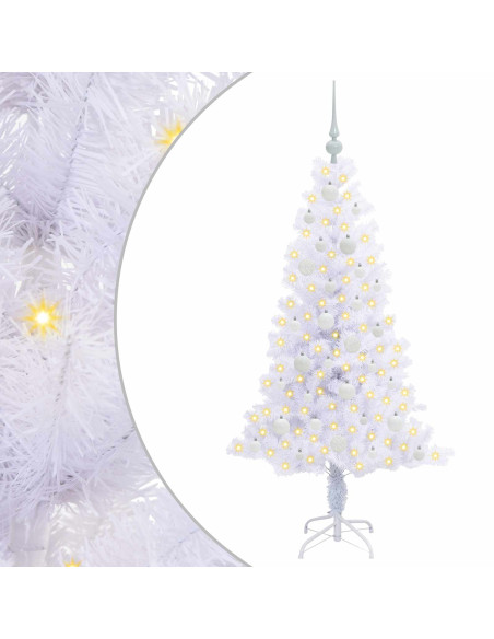 Albero di Natale artificiale Bianco 150 cm PVC e Acciaio