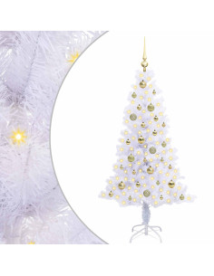 Albero di Natale artificiale Bianco 150 cm PVC e Acciaio 2
