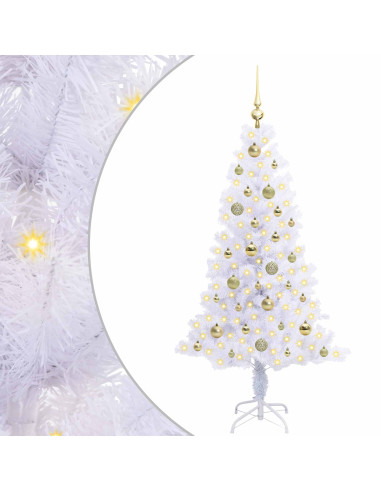 Albero di Natale artificiale Bianco 150 cm PVC e Acciaio