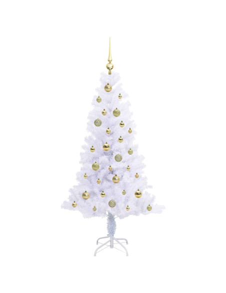 Albero di Natale artificiale Bianco 150 cm PVC e Acciaio