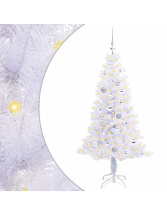 Albero di Natale artificiale Bianco 150 cm PVC e Acciaio 2