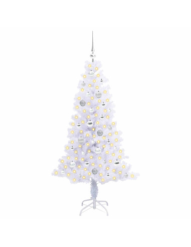 Albero di Natale artificiale Bianco 150 cm PVC e Acciaio