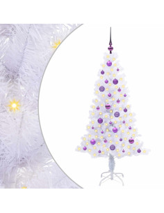 Albero di Natale artificiale Bianco 150 cm PVC e Acciaio 2