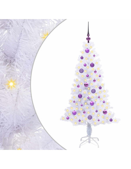Albero di Natale artificiale Bianco 150 cm PVC e Acciaio