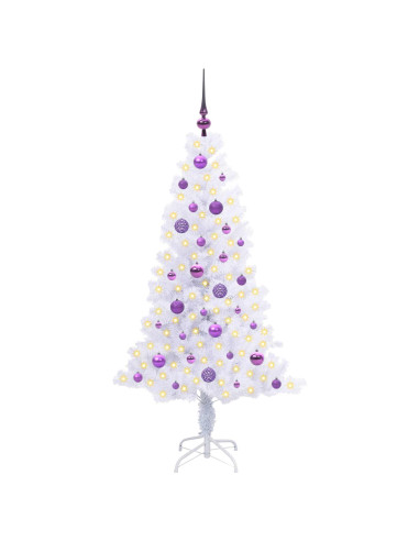 Albero di Natale artificiale Bianco 150 cm PVC e Acciaio
