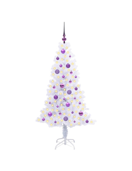 Albero di Natale artificiale Bianco 150 cm PVC e Acciaio