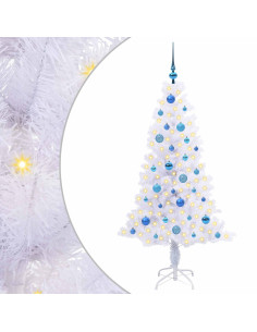 Albero di Natale artificiale Bianco 150 cm PVC e Acciaio 2