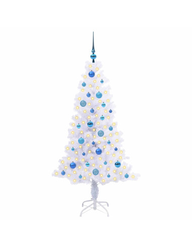 Albero di Natale artificiale Bianco 150 cm PVC e Acciaio