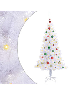 Albero di Natale artificiale Bianco 150 cm PVC e Acciaio 2