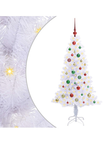 Albero di Natale artificiale Bianco 150 cm PVC e Acciaio