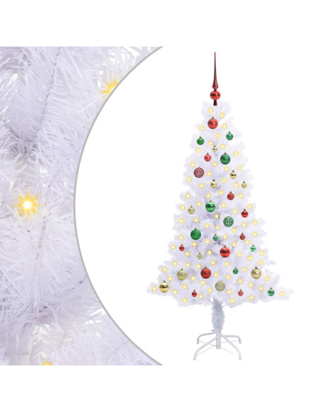 Albero di Natale artificiale Bianco 150 cm PVC e Acciaio