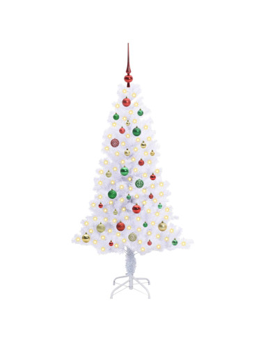 Albero di Natale artificiale Bianco 150 cm PVC e Acciaio