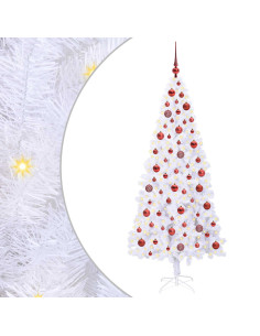Albero di Natale artificiale Bianco 180 cm PVC e Acciaio 2