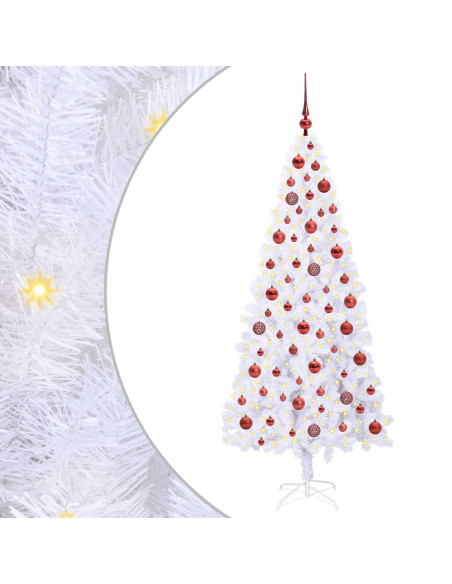 Albero di Natale artificiale Bianco 180 cm PVC e Acciaio