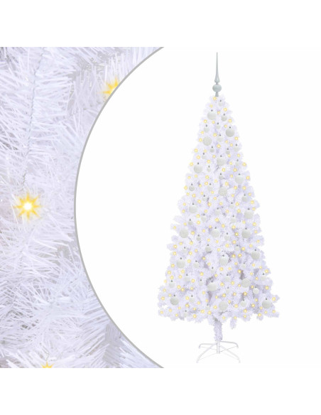 Albero di Natale artificiale Bianco 180 cm PVC e Acciaio