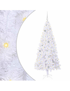 Albero di Natale artificiale Bianco 180 cm PVC e Acciaio 2