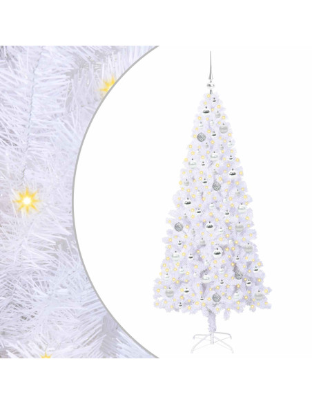 Albero di Natale artificiale Bianco 180 cm PVC e Acciaio