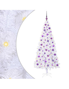 Albero di Natale artificiale Bianco 180 cm PVC e Acciaio 2
