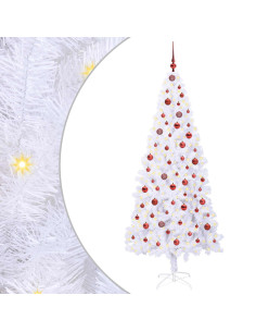 Albero di Natale artificiale Bianco 210 cm PVC e Acciaio 2