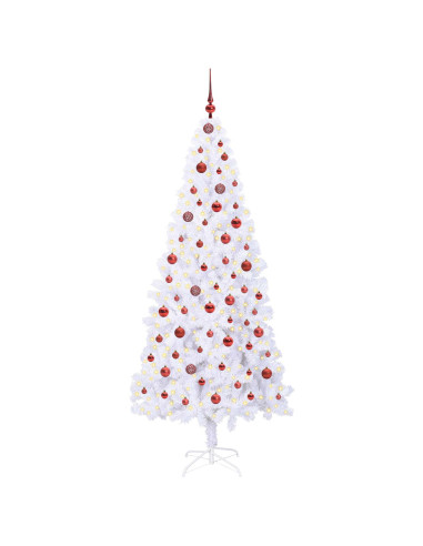 Albero di Natale artificiale Bianco 210 cm PVC e Acciaio