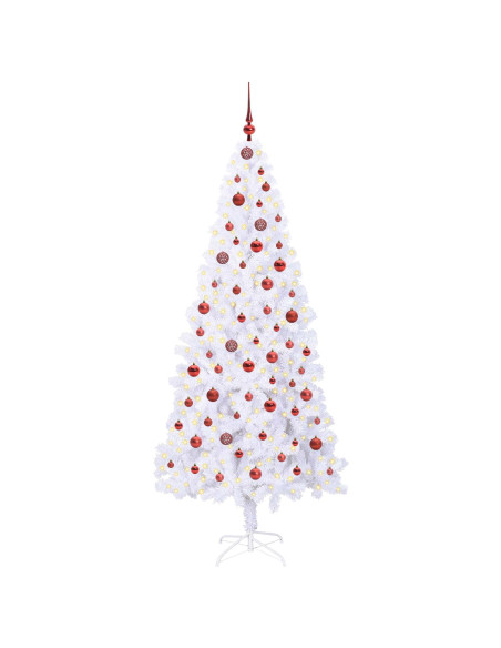Albero di Natale artificiale Bianco 210 cm PVC e Acciaio