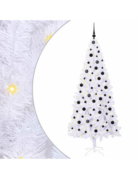 Albero di Natale artificiale Bianco 210 cm PVC e Acciaio