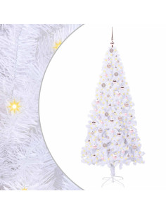 Albero di Natale artificiale Bianco 210 cm PVC e Acciaio 2