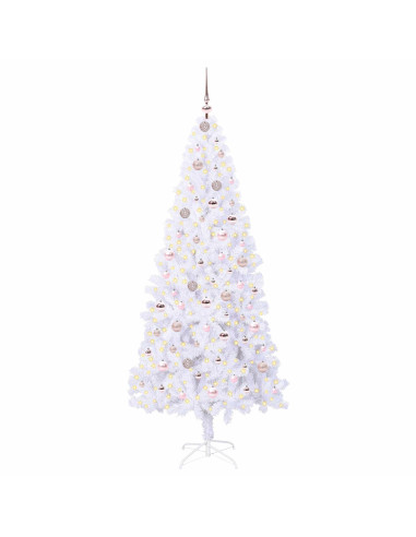Albero di Natale artificiale Bianco 210 cm PVC e Acciaio